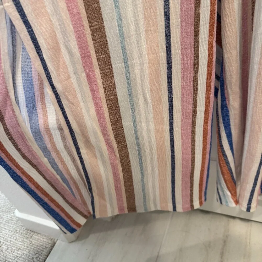 Xhilaration Cropped Multi Color‎ Striped Jumpsuit Size Large - Picture 9 of 9